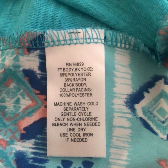 🎁New Directions Turquoise Tank Top With Southwest Print Back - Picture 5 of 5